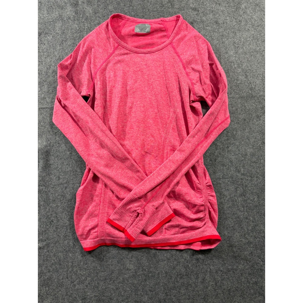 Athleta Momentum Long Sleeve Top Pink Heather Seamless Thumbholes 406151 Small